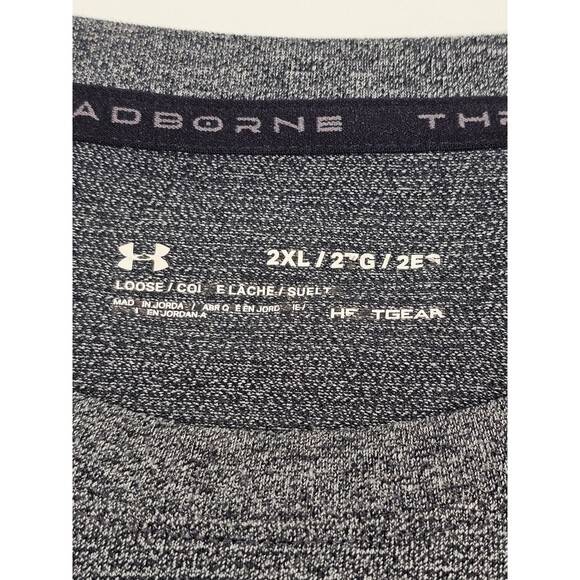 Under Armour Gray Threadborne Long‎ Sleeve Shirt Loose 2XL Gym Performance EUC - Picture 4 of 7